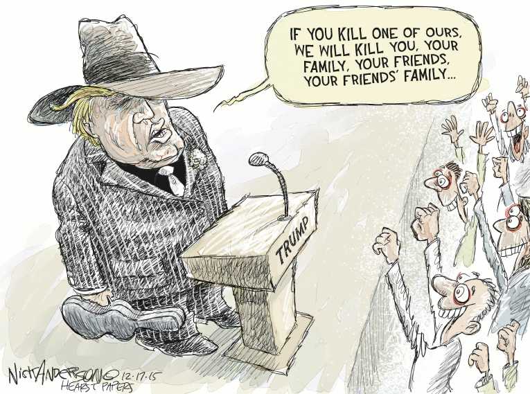 Political/Editorial Cartoon by Nick Anderson, Houston Chronicle on Republican Debate Impressive