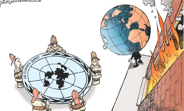 Political/Editorial Cartoon by Robert Ariail on Climate Accord Reached