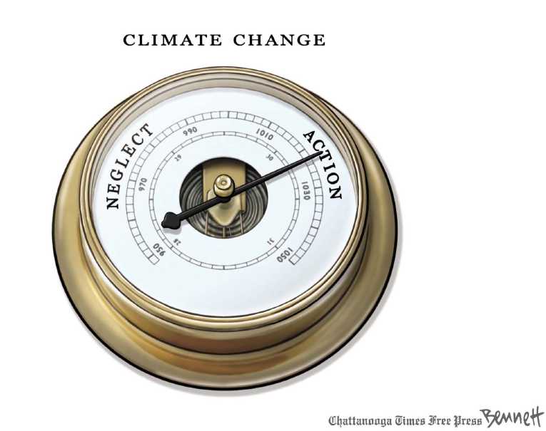 Political/Editorial Cartoon by Clay Bennett, Chattanooga Times Free Press on Climate Accord Reached