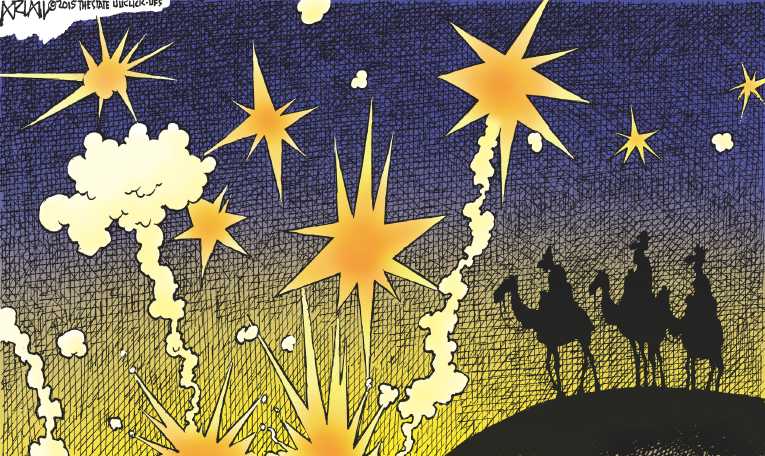 Political/Editorial Cartoon by Robert Ariail on Christmas Celebrated