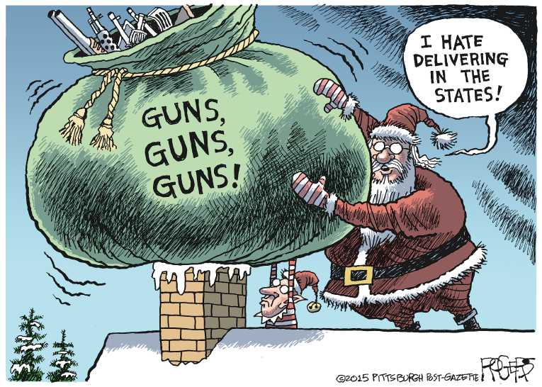 Political/Editorial Cartoon by Rob Rogers, The Pittsburgh Post-Gazette on Christmas Celebrated