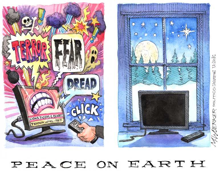 Political/Editorial Cartoon by Matt Wuerker, Politico on Christmas Celebrated
