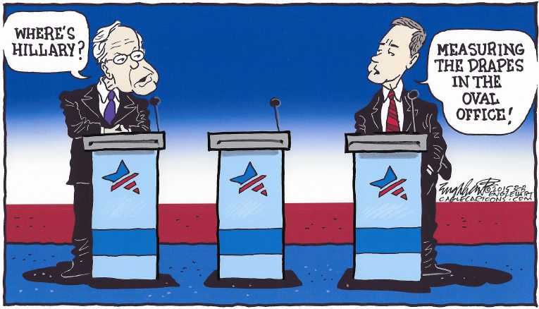 Political/Editorial Cartoon by Bob Engelhart, Hartford Courant on Sanders Closing Gap