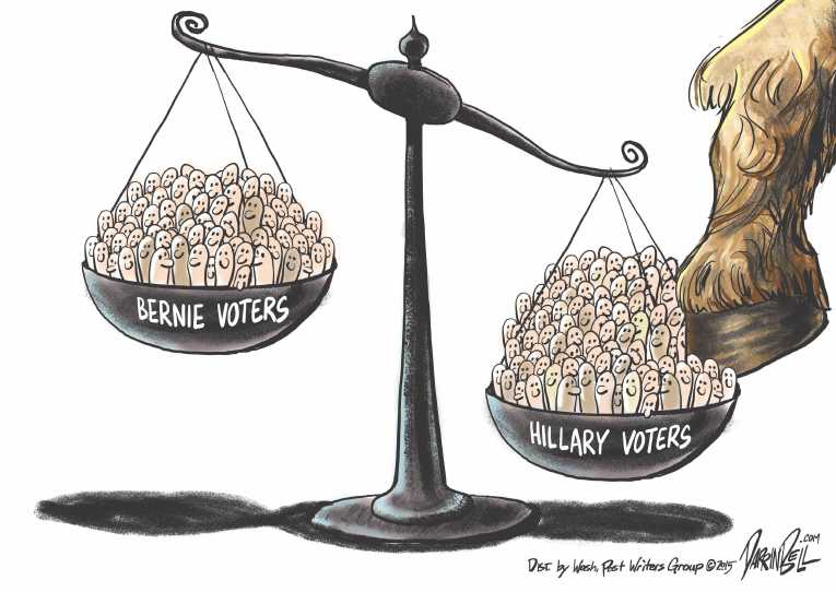 Political/Editorial Cartoon by Darrin Bell, Washington Post Writers Group on Sanders Closing Gap