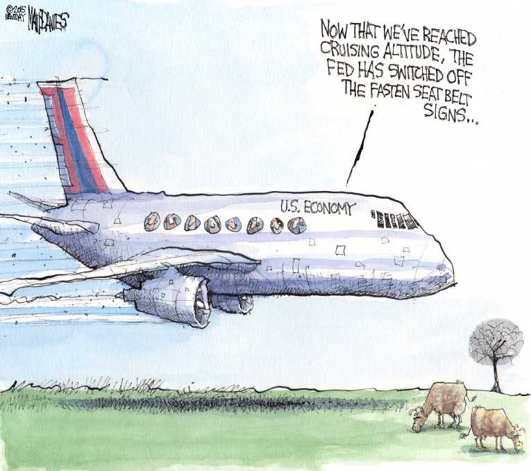 Political/Editorial Cartoon by Matt Davies, Journal News on Fed Raises Interest Rate