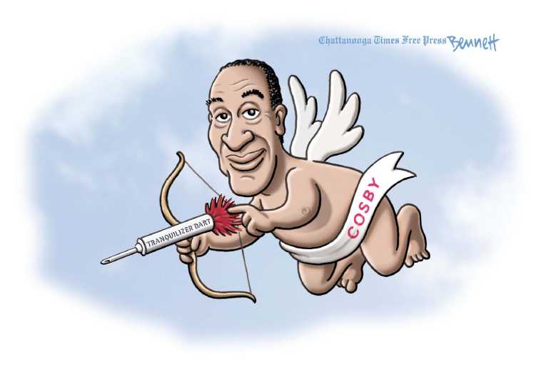 Political/Editorial Cartoon by Clay Bennett, Chattanooga Times Free Press on Cosby Charged