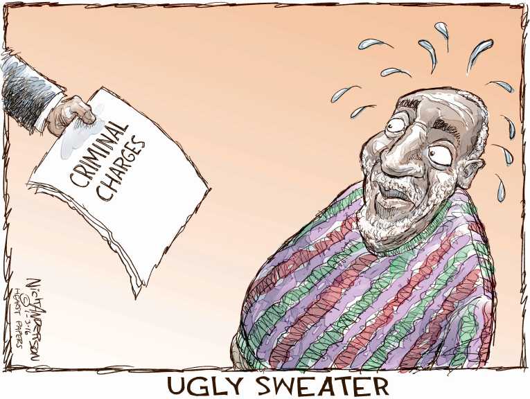 Political/Editorial Cartoon by Nick Anderson, Houston Chronicle on Cosby Charged