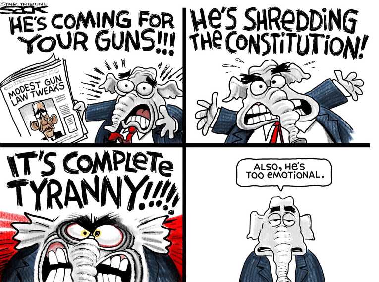 Political/Editorial Cartoon by Steve Sack, Minneapolis Star Tribune on Republicans Gearing Up
