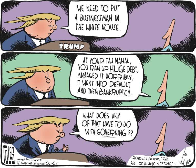 Political/Editorial Cartoon by Tom Toles, Washington Post on Palin Endorses Trump
