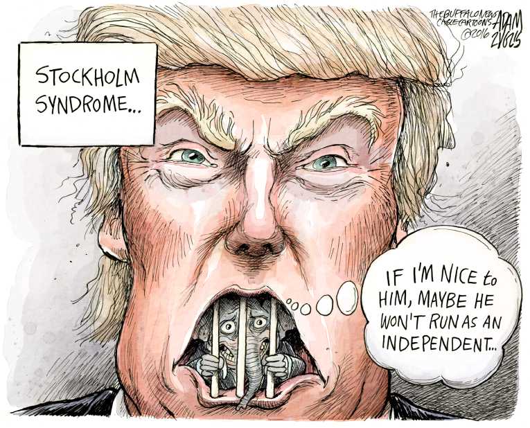 Political/Editorial Cartoon by Adam Zyglis, The Buffalo News on Palin Endorses Trump