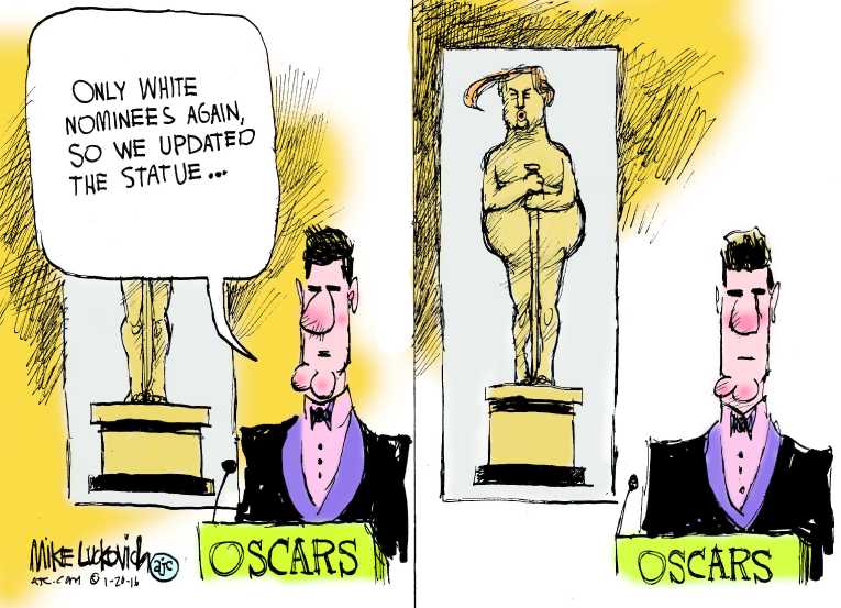 Political/Editorial Cartoon by Mike Luckovich, Atlanta Journal-Constitution on Many to Boycott Oscars
