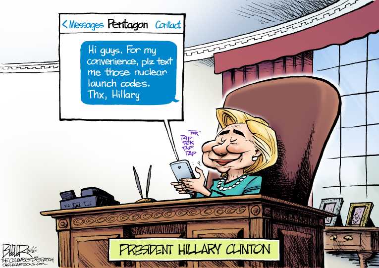 Political/Editorial Cartoon by Nate Beeler, Washington Examiner on Hillary Confident of Victory