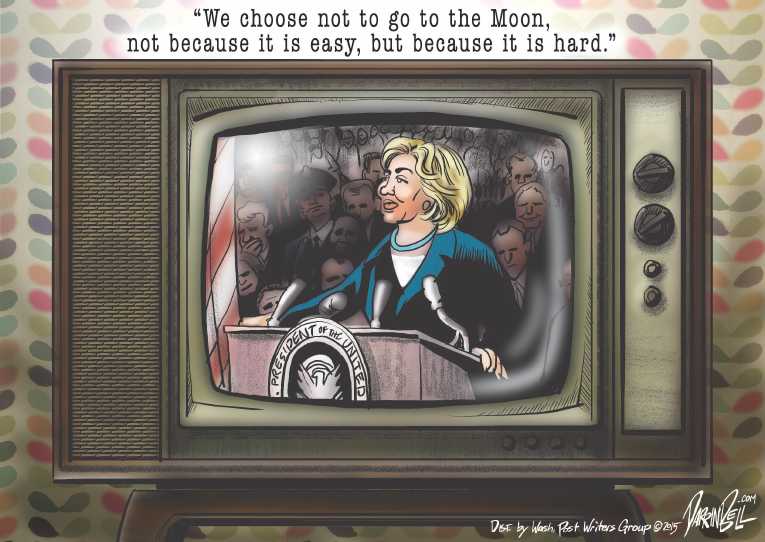 Political/Editorial Cartoon by Darrin Bell, Washington Post Writers Group on Clinton Claims Victory