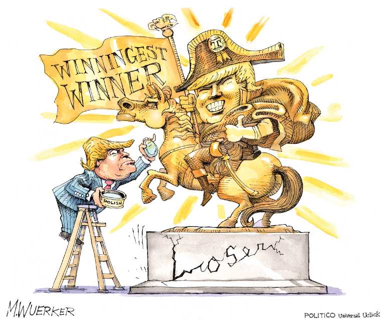 Political/Editorial Cartoon by Matt Wuerker, Politico on Trump Loses