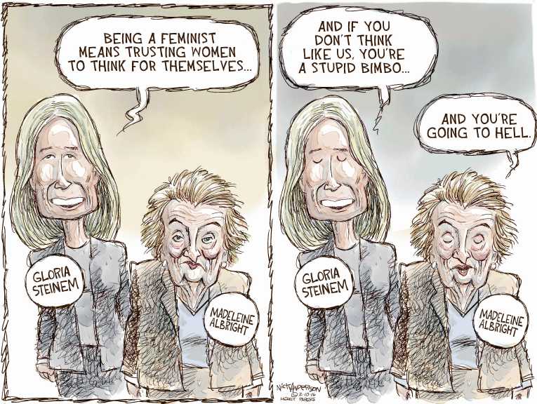 Political/Editorial Cartoon by Nick Anderson, Houston Chronicle on Hillary Feeling the Bern