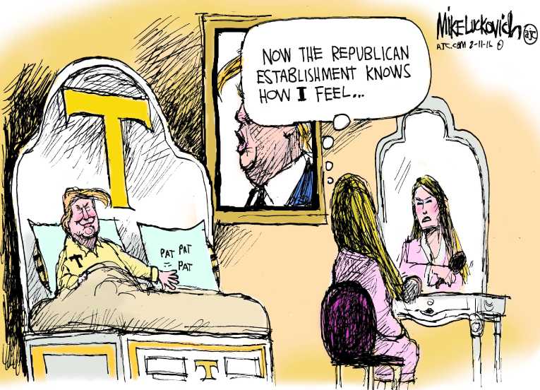 Political/Editorial Cartoon by Mike Luckovich, Atlanta Journal-Constitution on Bernie Wins Big In New Hampshire