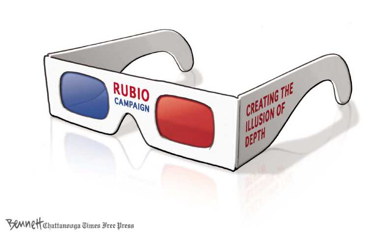 Political/Editorial Cartoon by Clay Bennett, Chattanooga Times Free Press on Rubio Crashes