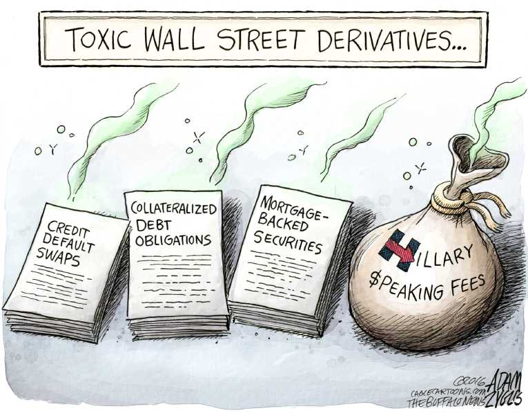 Political/Editorial Cartoon by Adam Zyglis, The Buffalo News on Clinton Campaign Wobbling