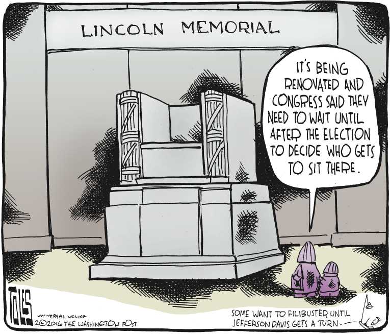 Political/Editorial Cartoon by Tom Toles, Washington Post on Scalia Dead
