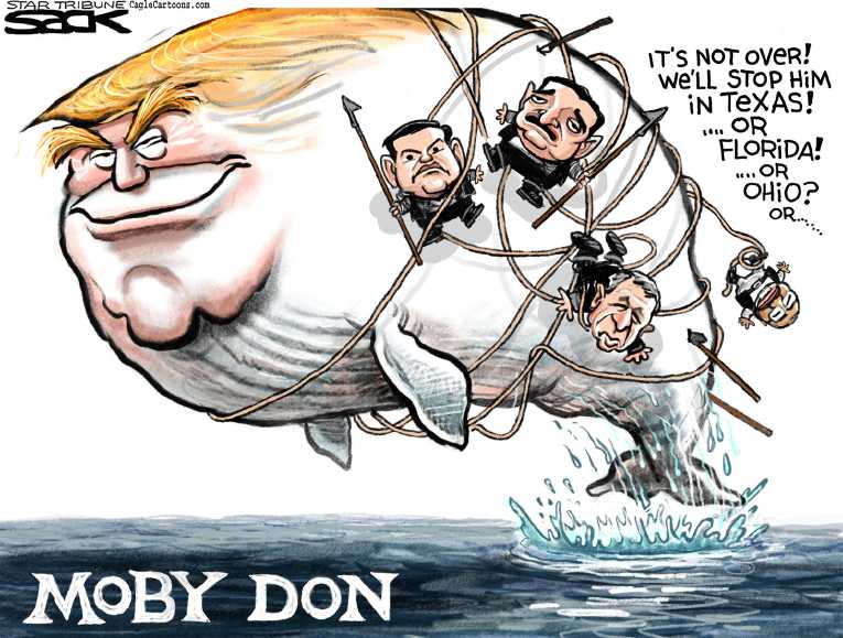 Political/Editorial Cartoon by Steve Sack, Minneapolis Star Tribune on Trump Takes S.C. and Nevada