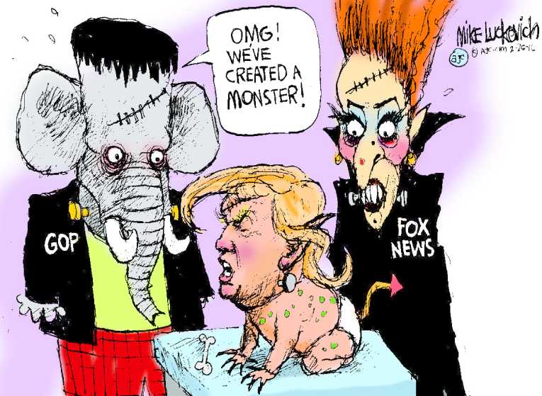 Political/Editorial Cartoon by Mike Luckovich, Atlanta Journal-Constitution on Trump Wins Super Tuesday