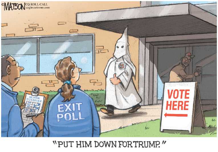 Political/Editorial Cartoon by RJ Matson, Cagle Cartoons on Trump Takes Racist Vote