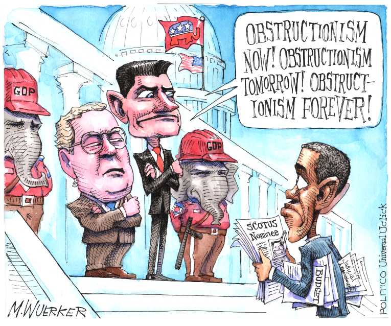 Political/Editorial Cartoon by Matt Wuerker, Politico on Supreme Court List Narrows