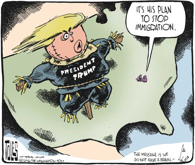 Political/Editorial Cartoon by Tom Toles, Washington Post on GOP Aims at Trump