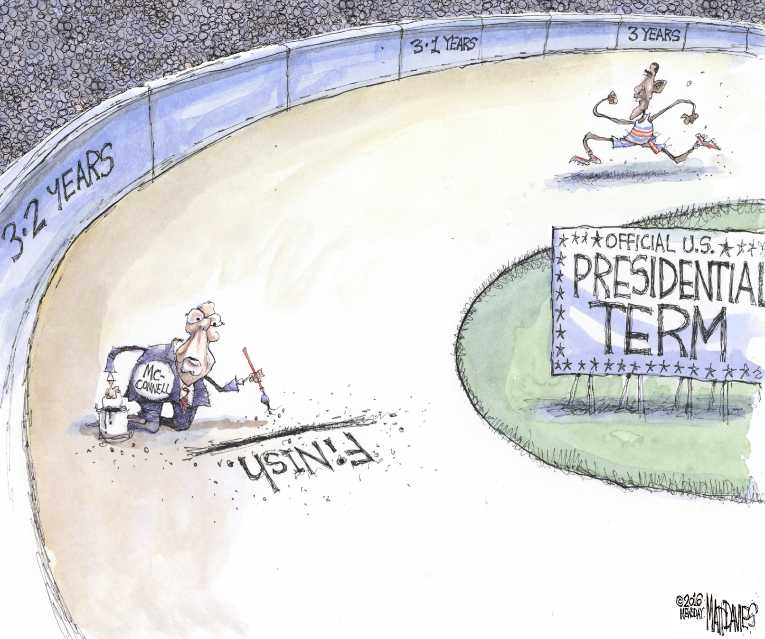 Political/Editorial Cartoon by Matt Davies, Journal News on Obama Nominates Merrick Garland