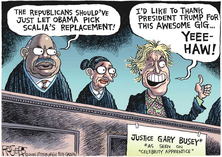 Political/Editorial Cartoon by Rob Rogers, The Pittsburgh Post-Gazette on Obama Nominates Merrick Garland