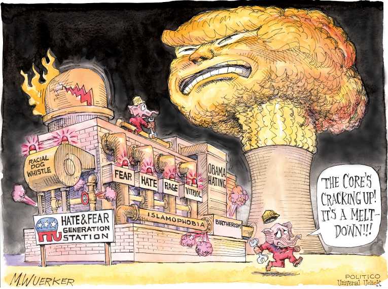 Political/Editorial Cartoon by Matt Wuerker, Politico on Trump Widens Lead