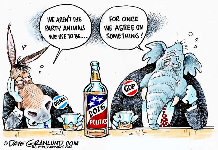 Political/Editorial Cartoon by Dave Granlund on Voters Excited