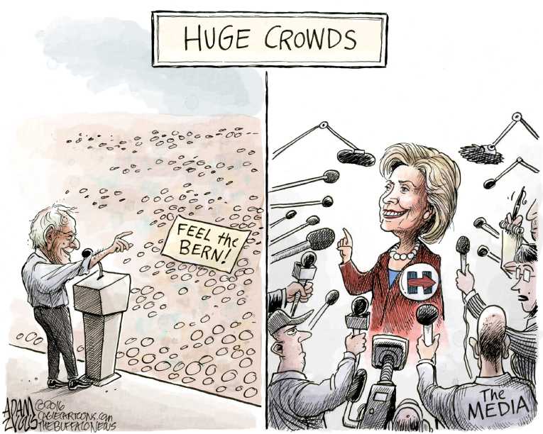 Political/Editorial Cartoon by Adam Zyglis, The Buffalo News on Democratic Race No Contest