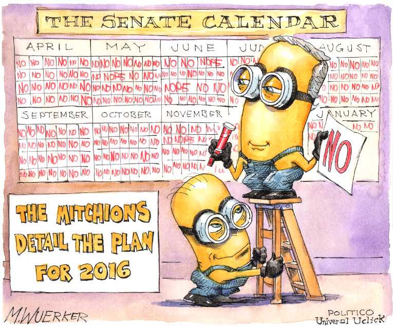 Political/Editorial Cartoon by Matt Wuerker, Politico on GOP Awaits Next President