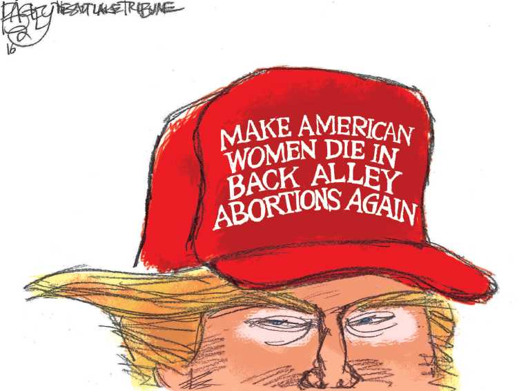 Political/Editorial Cartoon by Pat Bagley, Salt Lake Tribune on Republican Race Growing Nastier