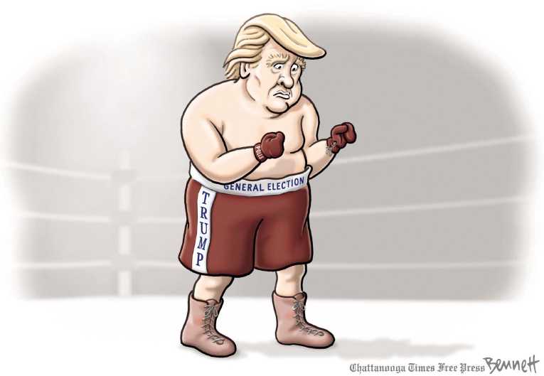 Political/Editorial Cartoon by Clay Bennett, Chattanooga Times Free Press on Republican Race Growing Nastier