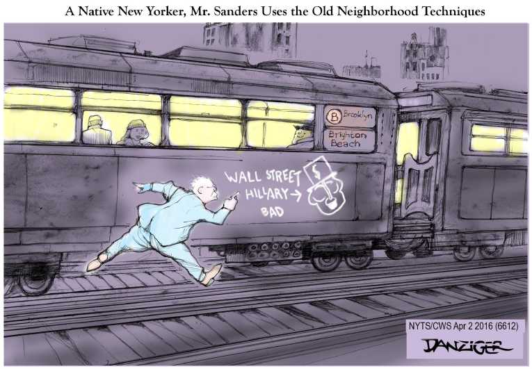 Political/Editorial Cartoon by Jeff Danziger, CWS/CartoonArts Intl. on Sanders Wins Wisconsin