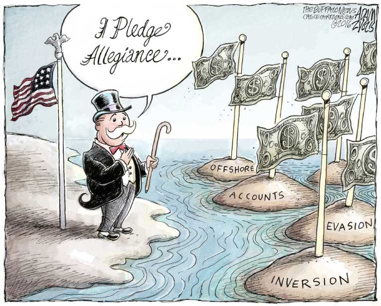 Political/Editorial Cartoon by Adam Zyglis, The Buffalo News on Panama Tax Dodge Uncovered