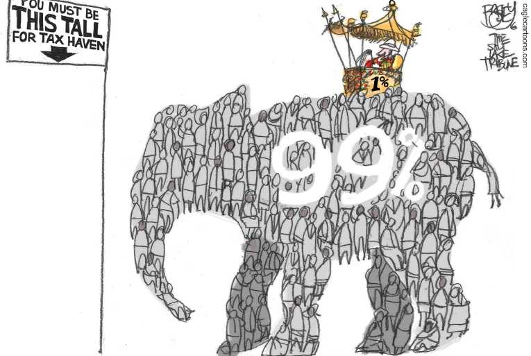 Political/Editorial Cartoon by Pat Bagley, Salt Lake Tribune on Panama Tax Dodge Uncovered