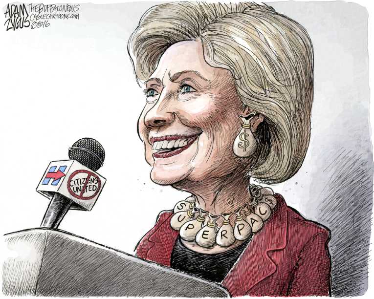 Political/Editorial Cartoon by Adam Zyglis, The Buffalo News on Clinton Solidifies Support