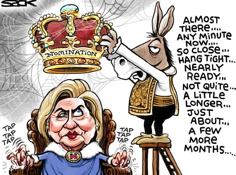 Political/Editorial Cartoon by Steve Sack, Minneapolis Star Tribune on Clinton Steals New York