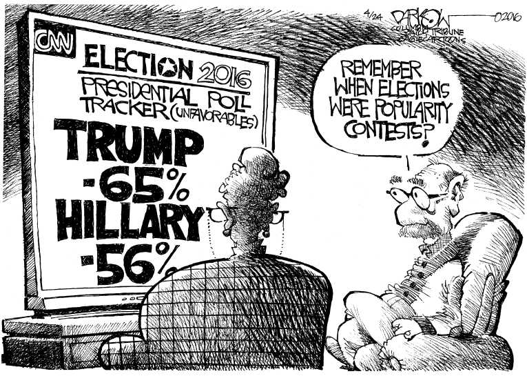 Political/Editorial Cartoon by John Darkow, Columbia Daily Tribune, Missouri on Hillary Wins Big in Closed Primaries