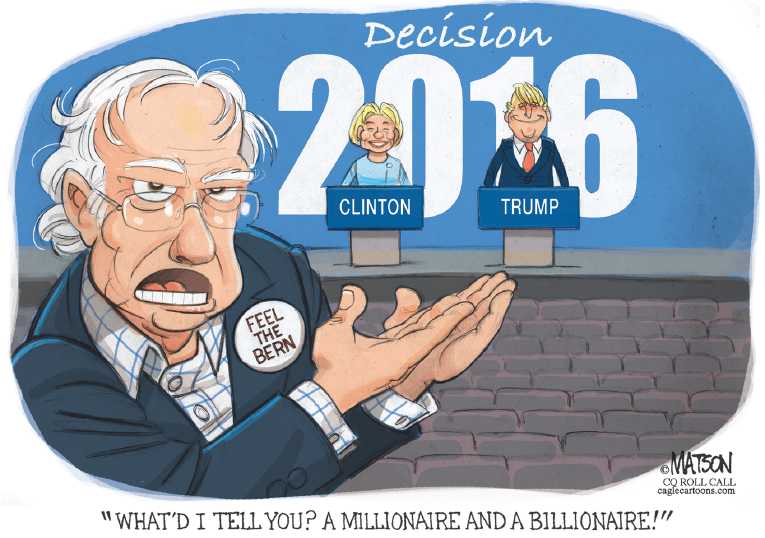 Political/Editorial Cartoon by RJ Matson, Cagle Cartoons on Hillary Wins Big in Closed Primaries