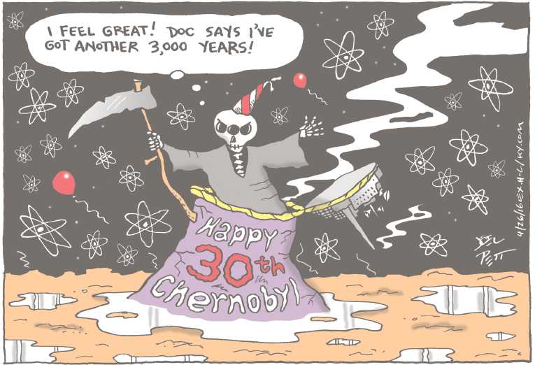 Political/Editorial Cartoon by Joel Pett, Lexington Herald-Leader, CWS/CartoonArts Intl. on Earth Day Celebrated