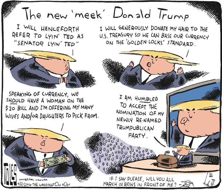 Political/Editorial Cartoon by Tom Toles, Washington Post on Trump Sweeps Tuesday