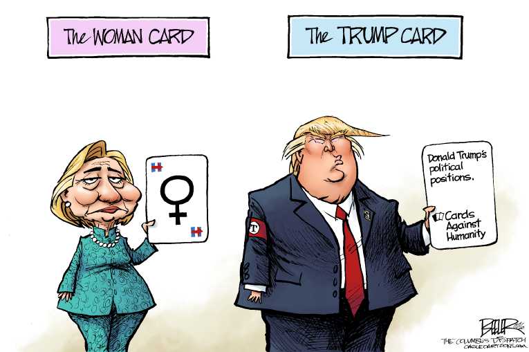 Political/Editorial Cartoon by Nate Beeler, Washington Examiner on Trump vs. Hillary Likely