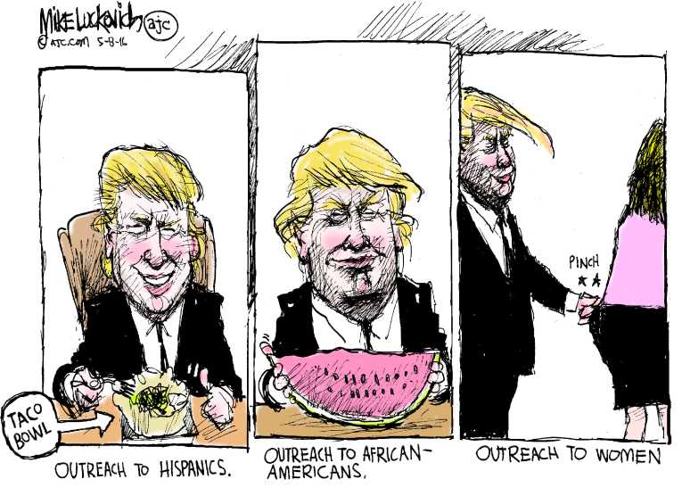 Political/Editorial Cartoon by Mike Luckovich, Atlanta Journal-Constitution on Trump Determined to Unite Party