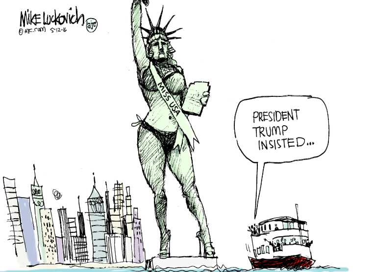 Political/Editorial Cartoon by Mike Luckovich, Atlanta Journal-Constitution on Trump Determined to Unite Party