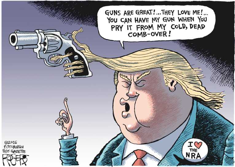 Political/Editorial Cartoon by Rob Rogers, The Pittsburgh Post-Gazette on Trump Cruising