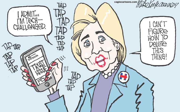 Political/Editorial Cartoon by Mike Keefe, Denver Post on Democratic Race Tightens